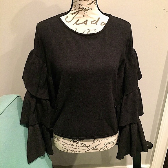Zara Ruffle Sleeve Sweater - Picture 2 of 15